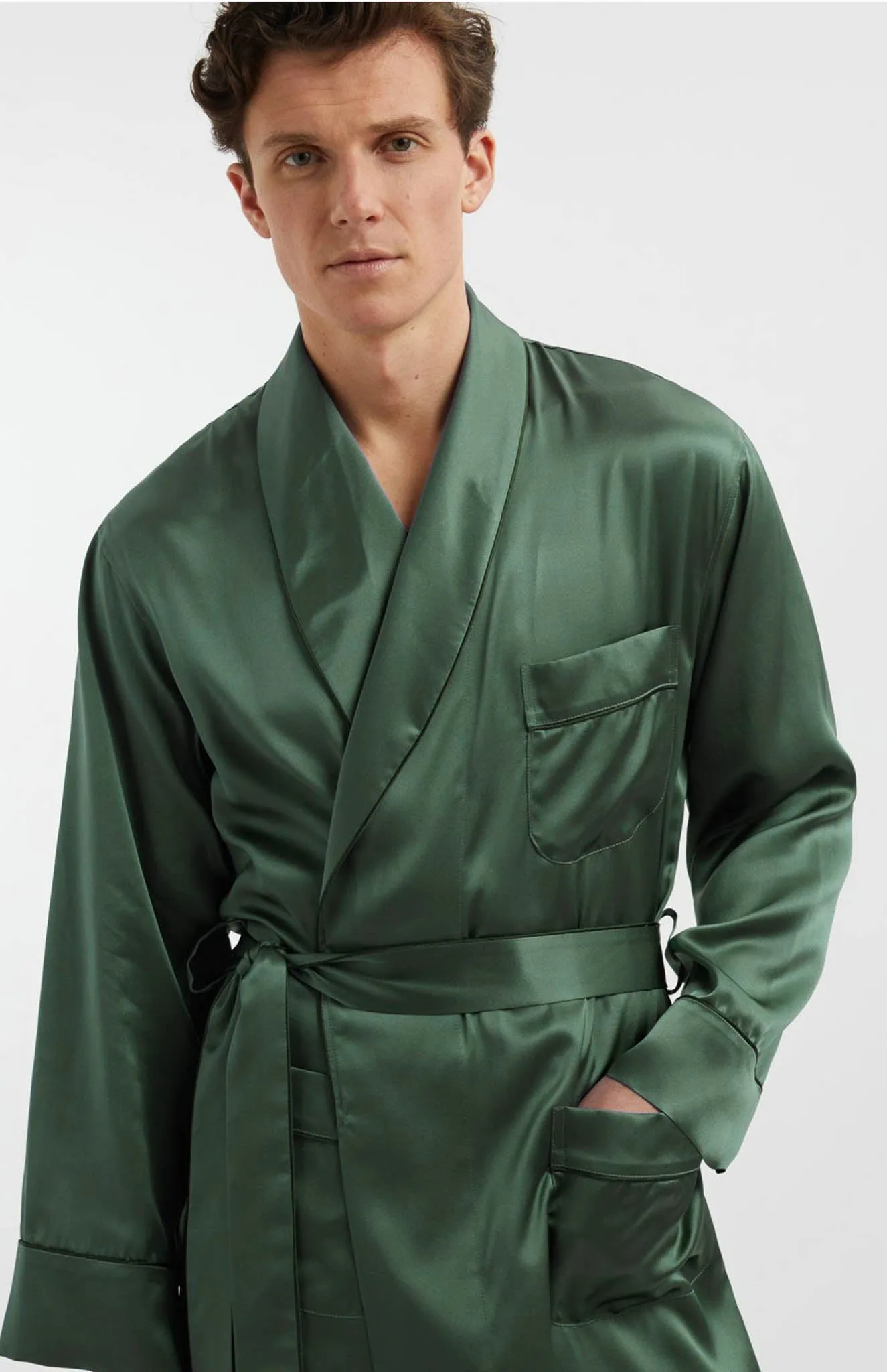 Royal Olive Robe - Luxurious Loungewear Collection