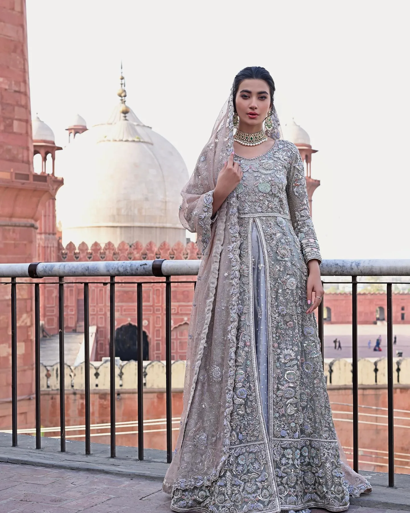 Royal Pakistani Bridal Frock with Sharara Dress #BS827