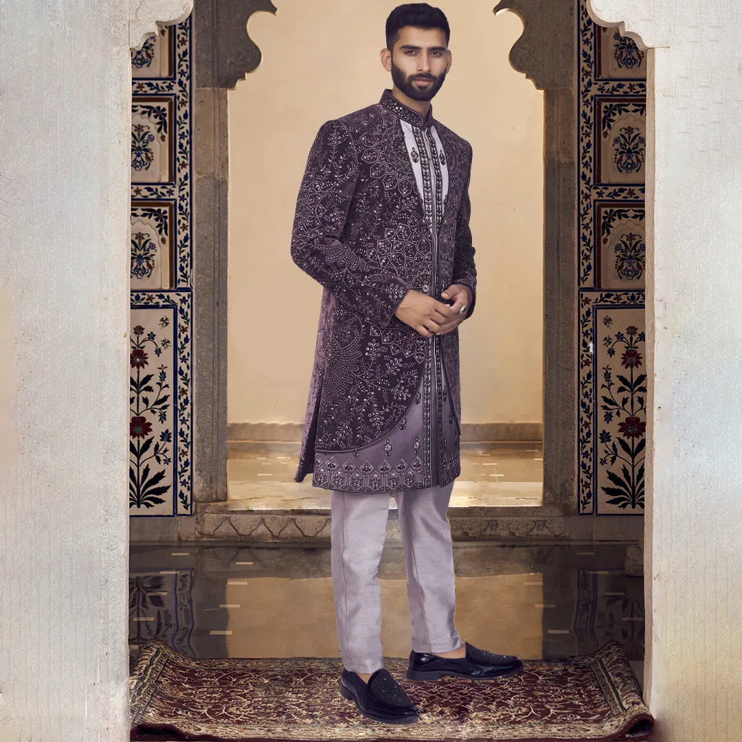 Royal Plum Indo-Western Ensemble