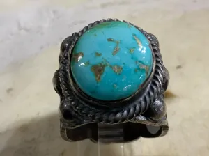 Satin Sterling Men’s Sorogran Gold Turquoise Ring
