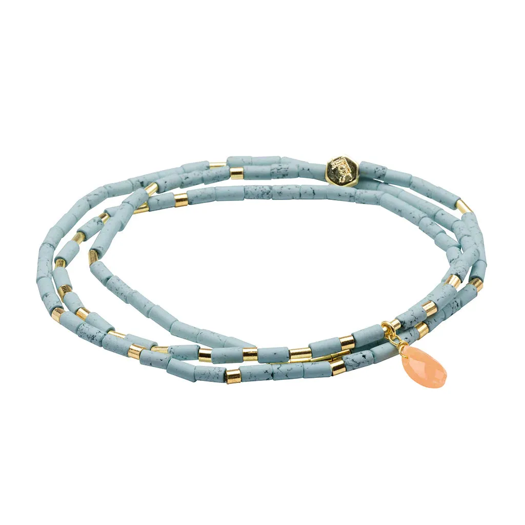 SB001 Teardrop Stone Wrap Blue Howlite