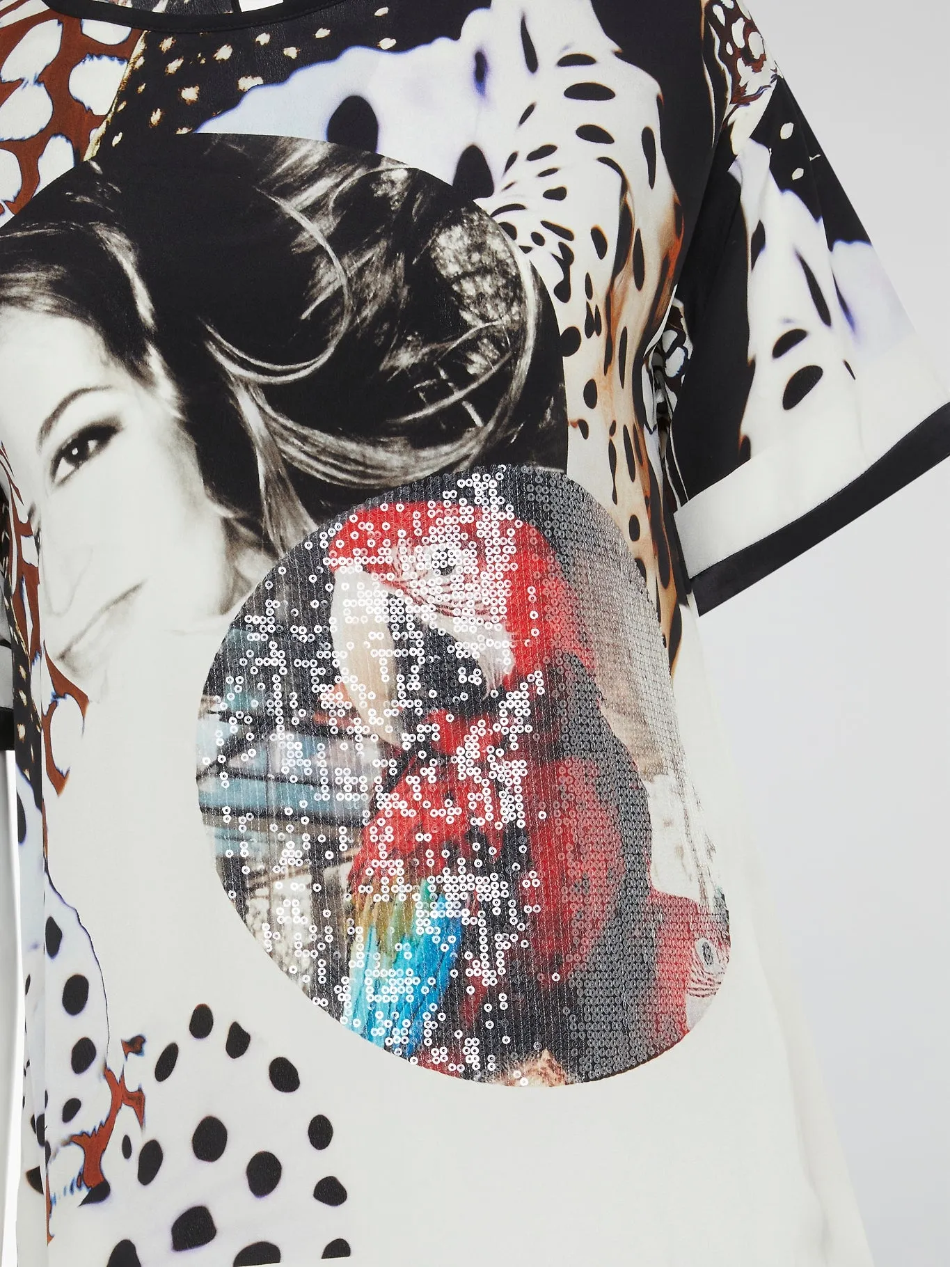 Sequin Detailed Half Sleeve Top