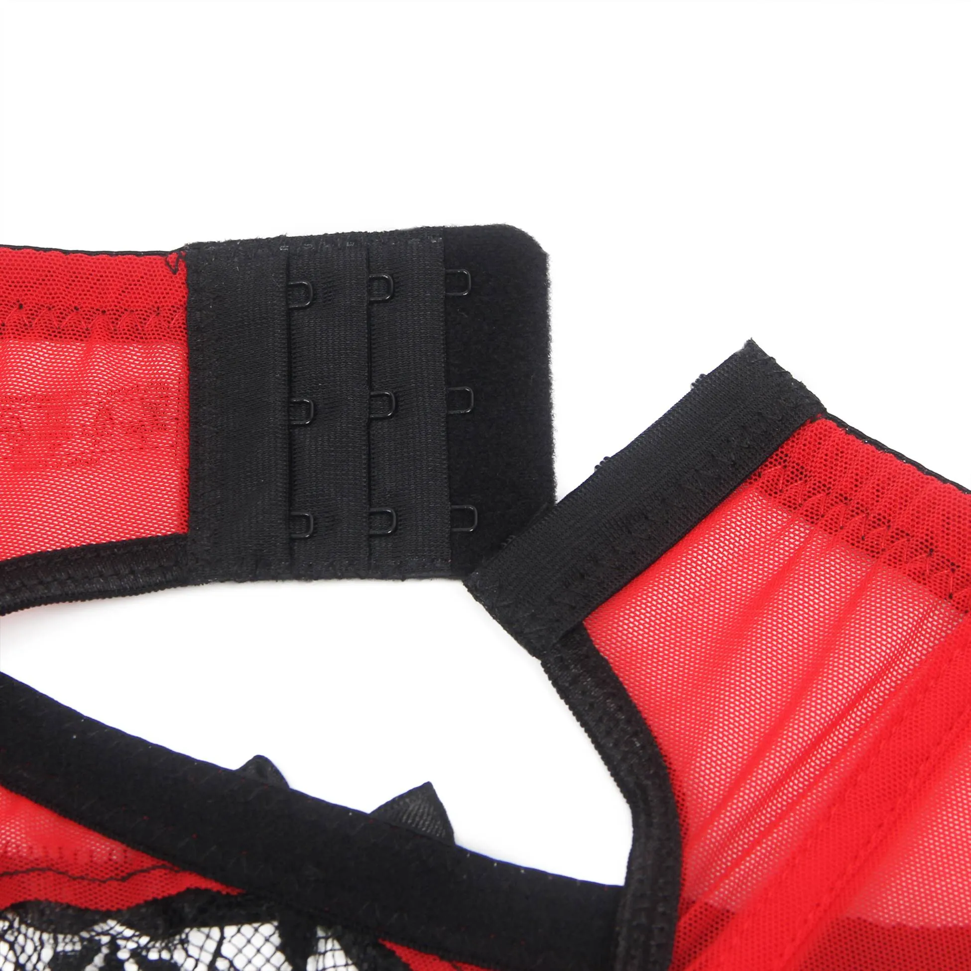 Sexy Eyelash Lace Metal Clips Garter Panty