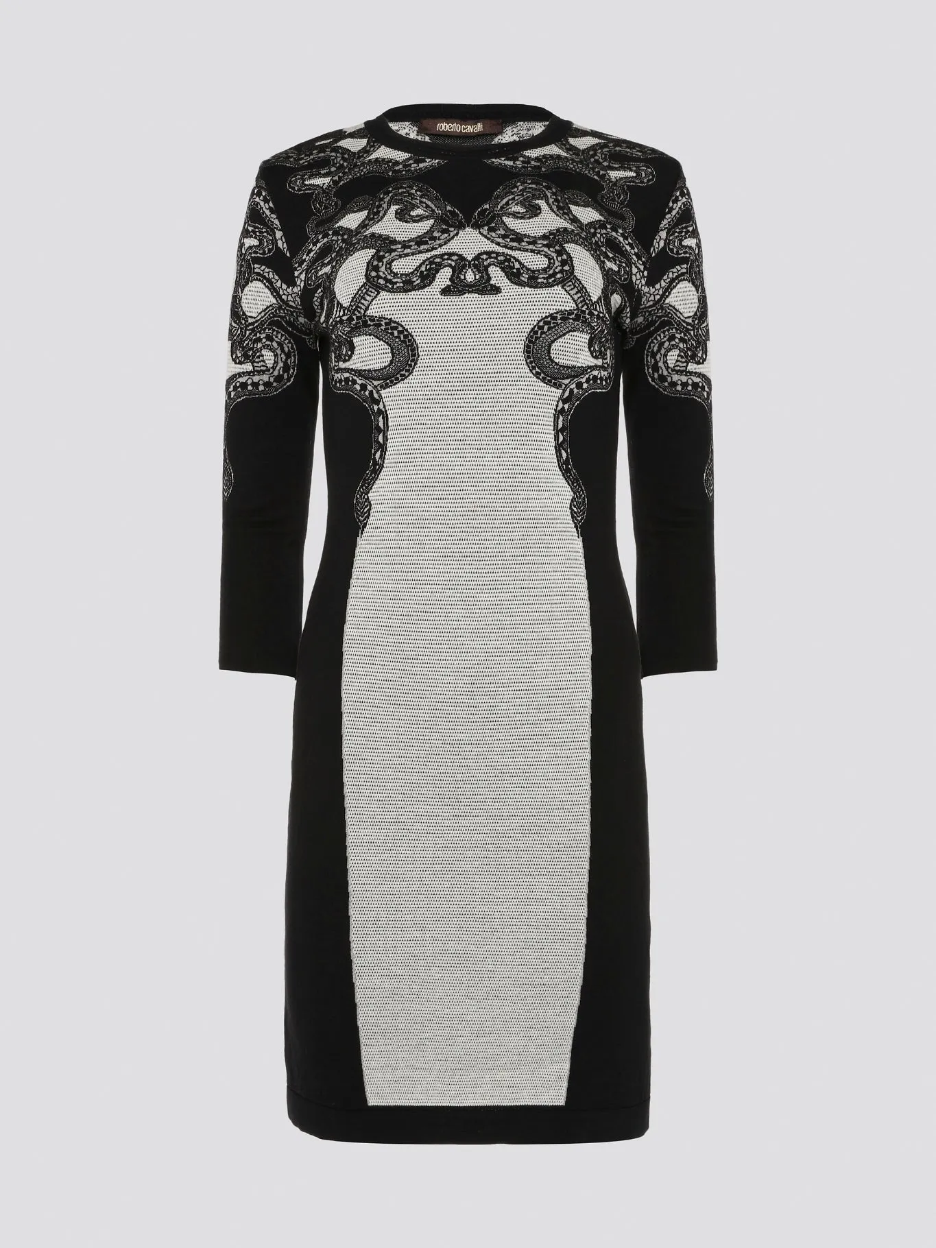 Snake Detailed Knitted Dress