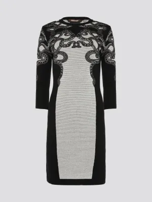 Snake Detailed Knitted Dress