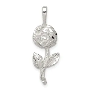 Solid Sterling Silver Polish Finish Rose Charm