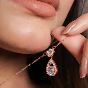 Sparkling Solitaire Drop Pendant