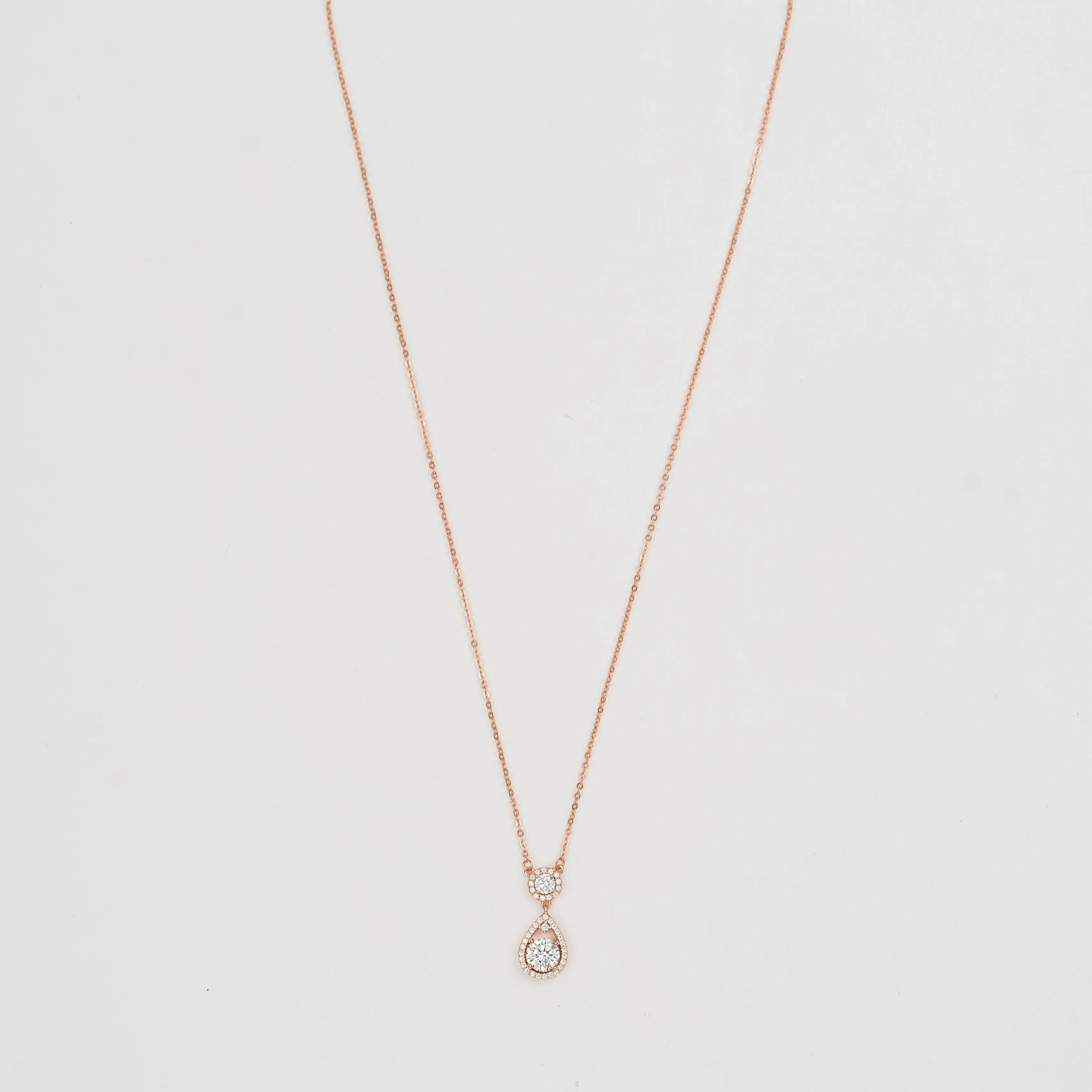 Sparkling Solitaire Drop Pendant