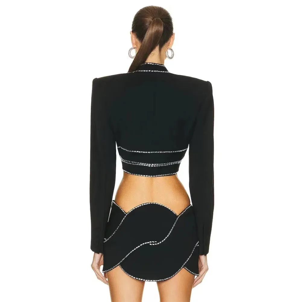 Square Collar See Through Mini Bodycon Dress HT2016
