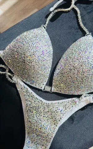 Super White Sparkle Competition Bikini