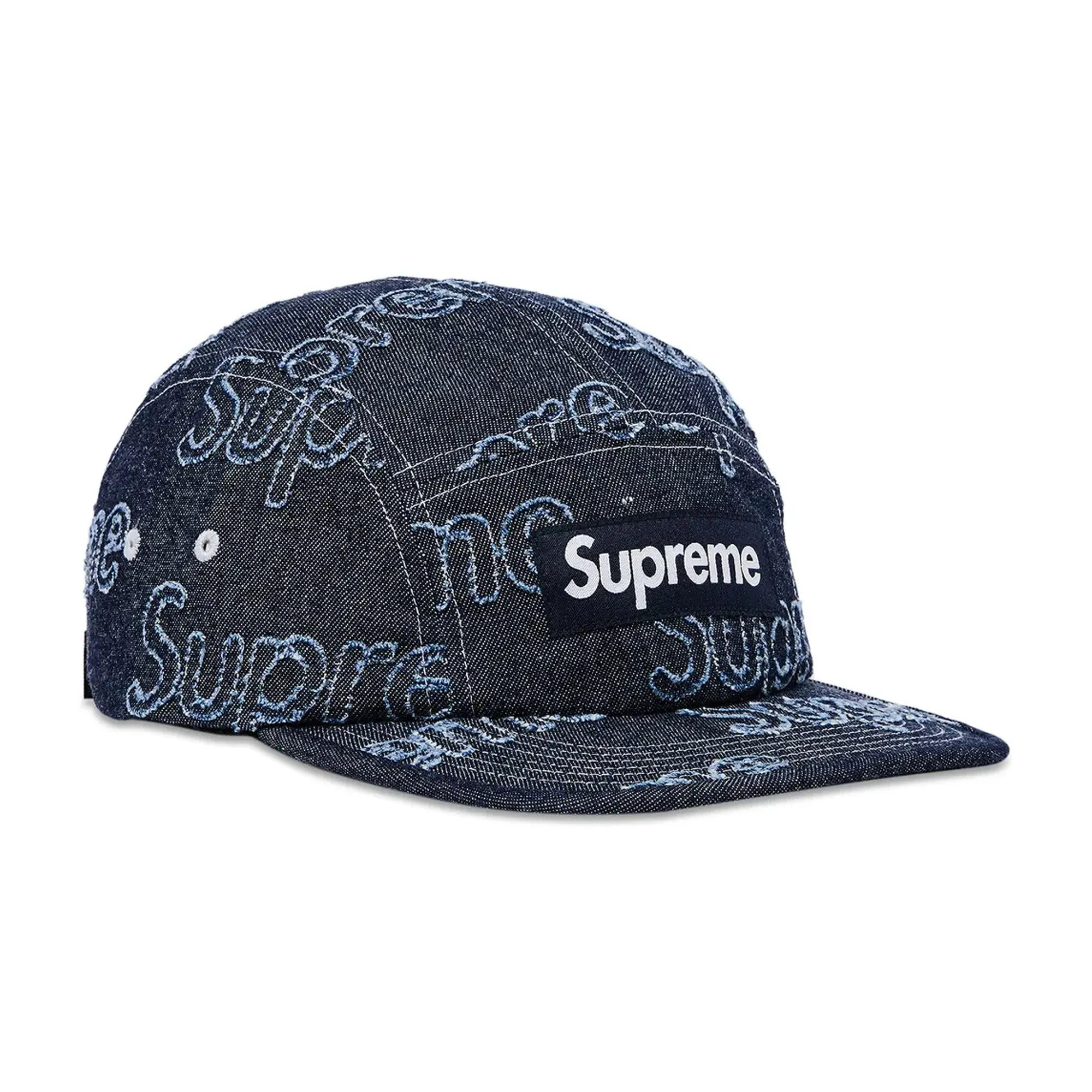 Supreme Lasered Denim Camp Cap 'Navy' (2024)