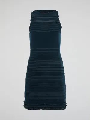 Teal Frill Detailed Dress