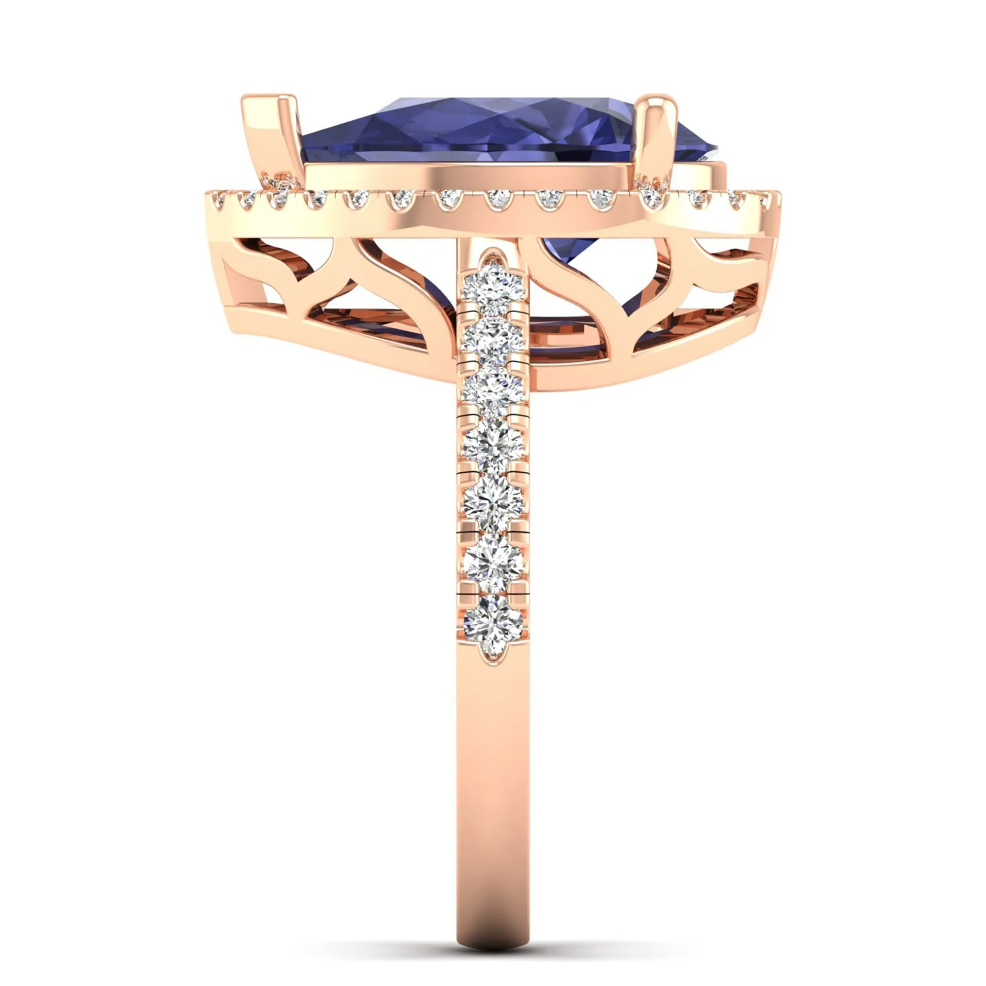 Teardrop Pear Tanzanite and Diamond Ring
