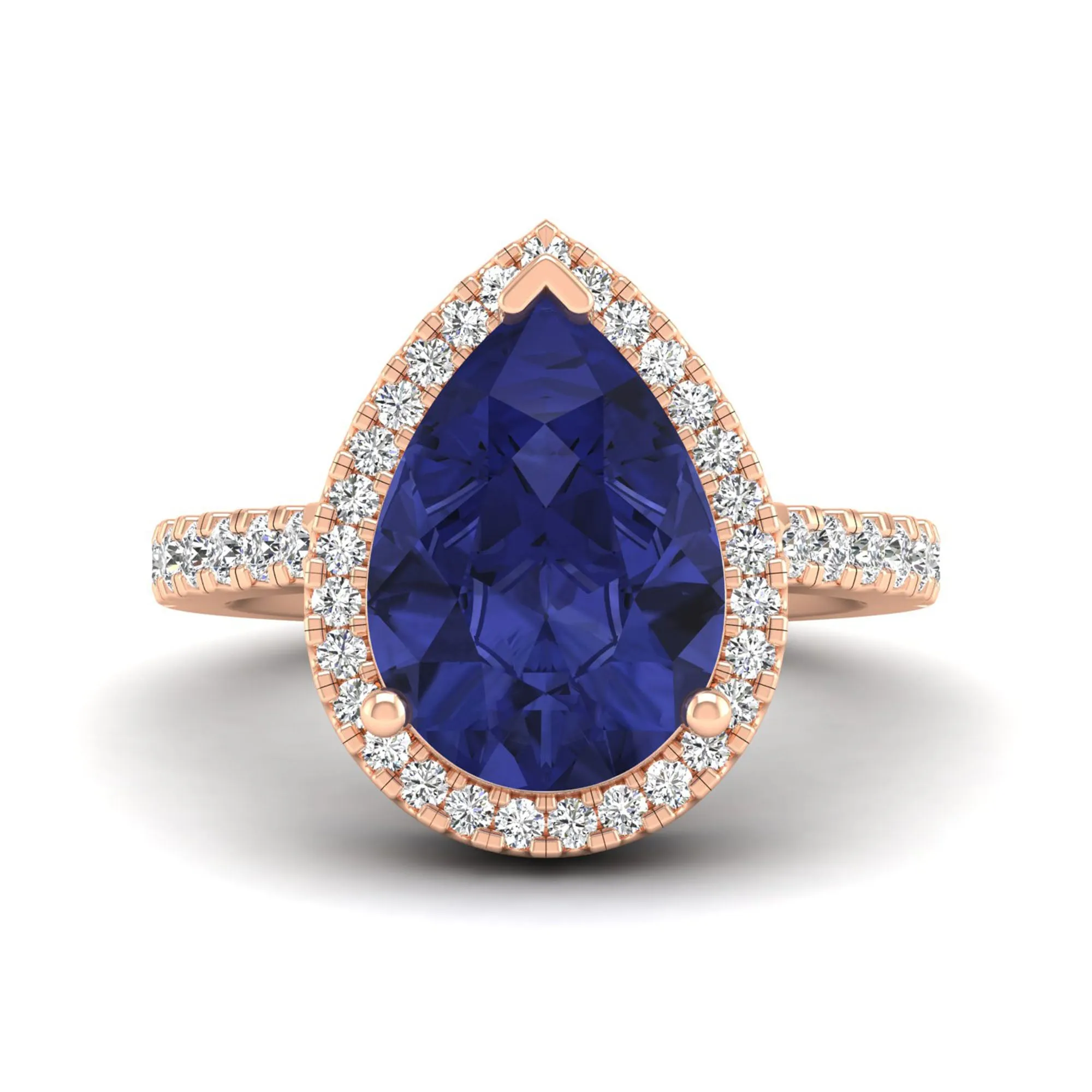 Teardrop Pear Tanzanite and Diamond Ring