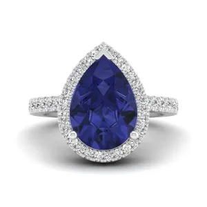 Teardrop Pear Tanzanite and Diamond Ring
