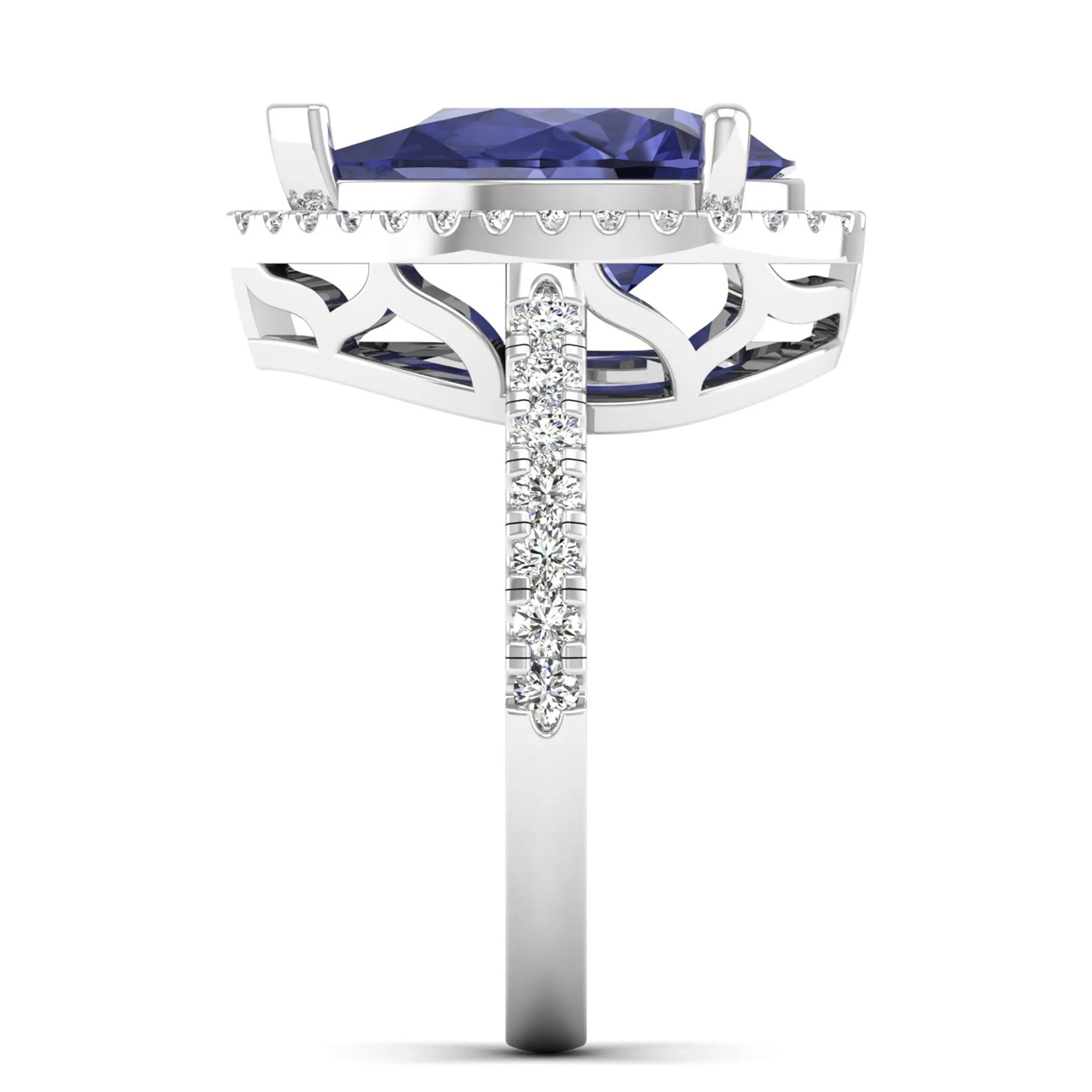 Teardrop Pear Tanzanite and Diamond Ring
