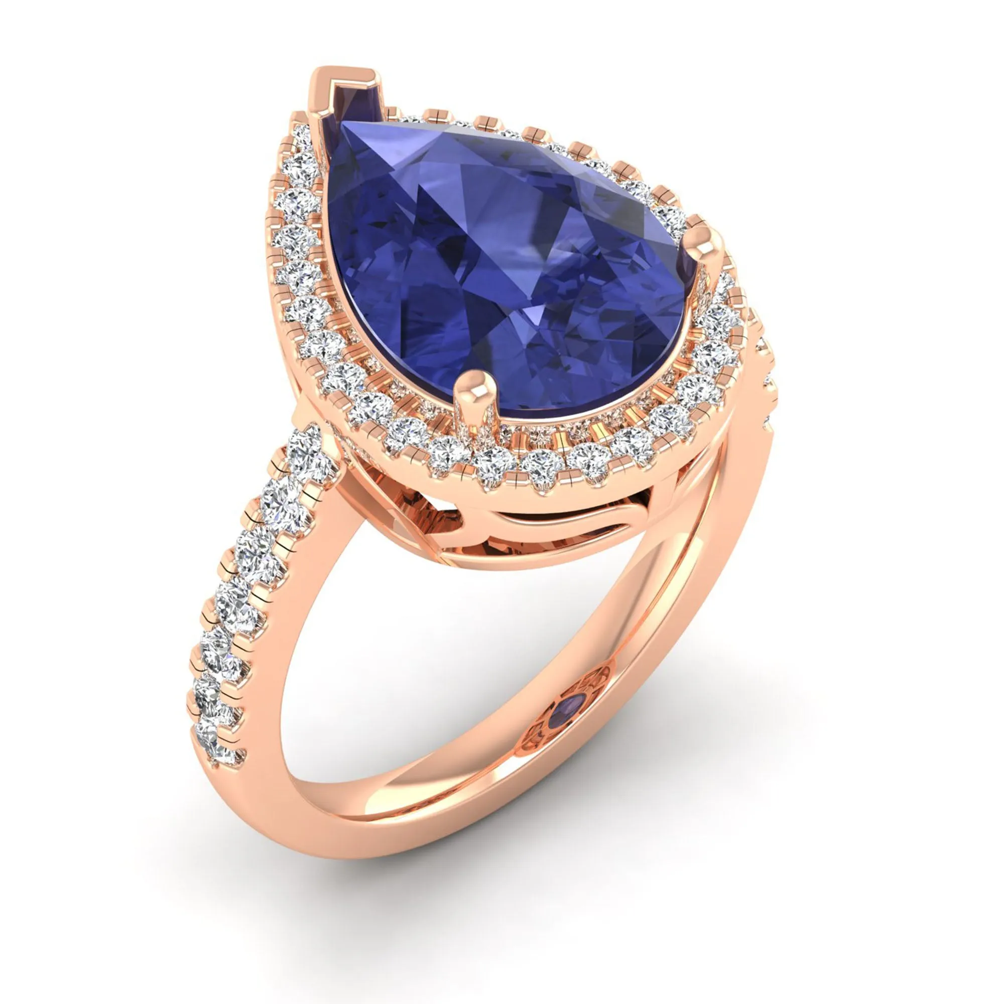 Teardrop Pear Tanzanite and Diamond Ring