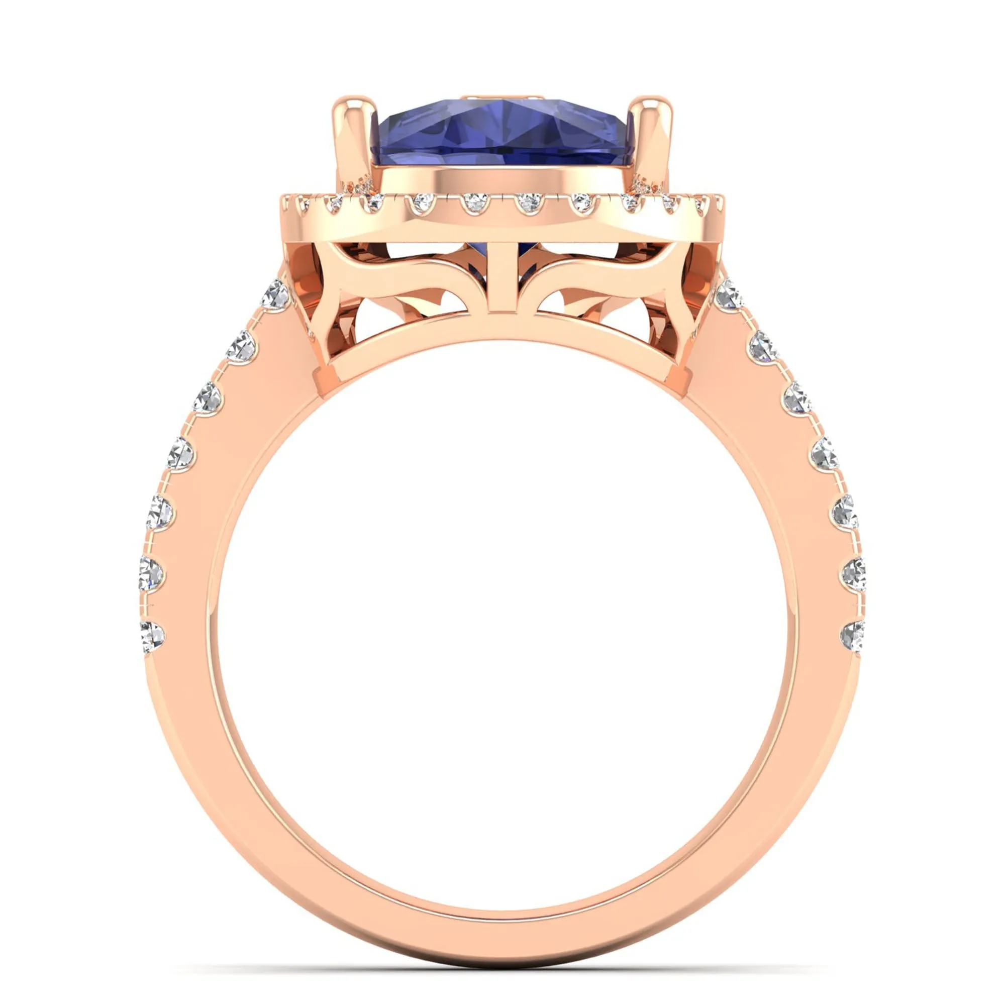 Teardrop Pear Tanzanite and Diamond Ring