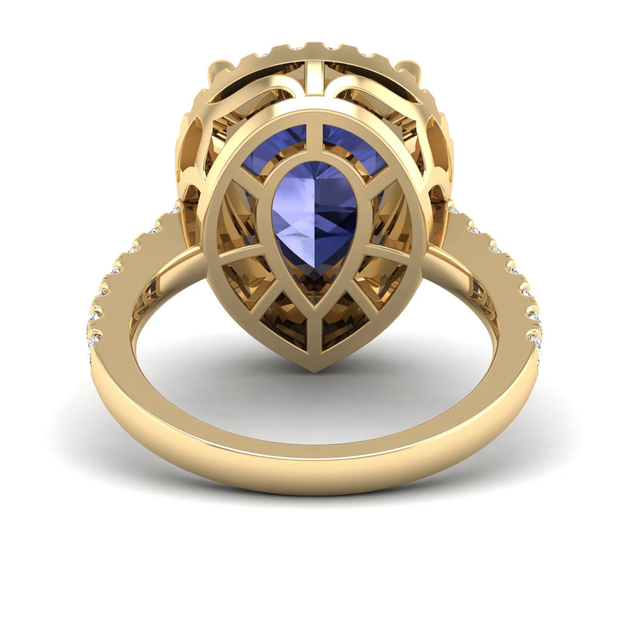 Teardrop Pear Tanzanite and Diamond Ring