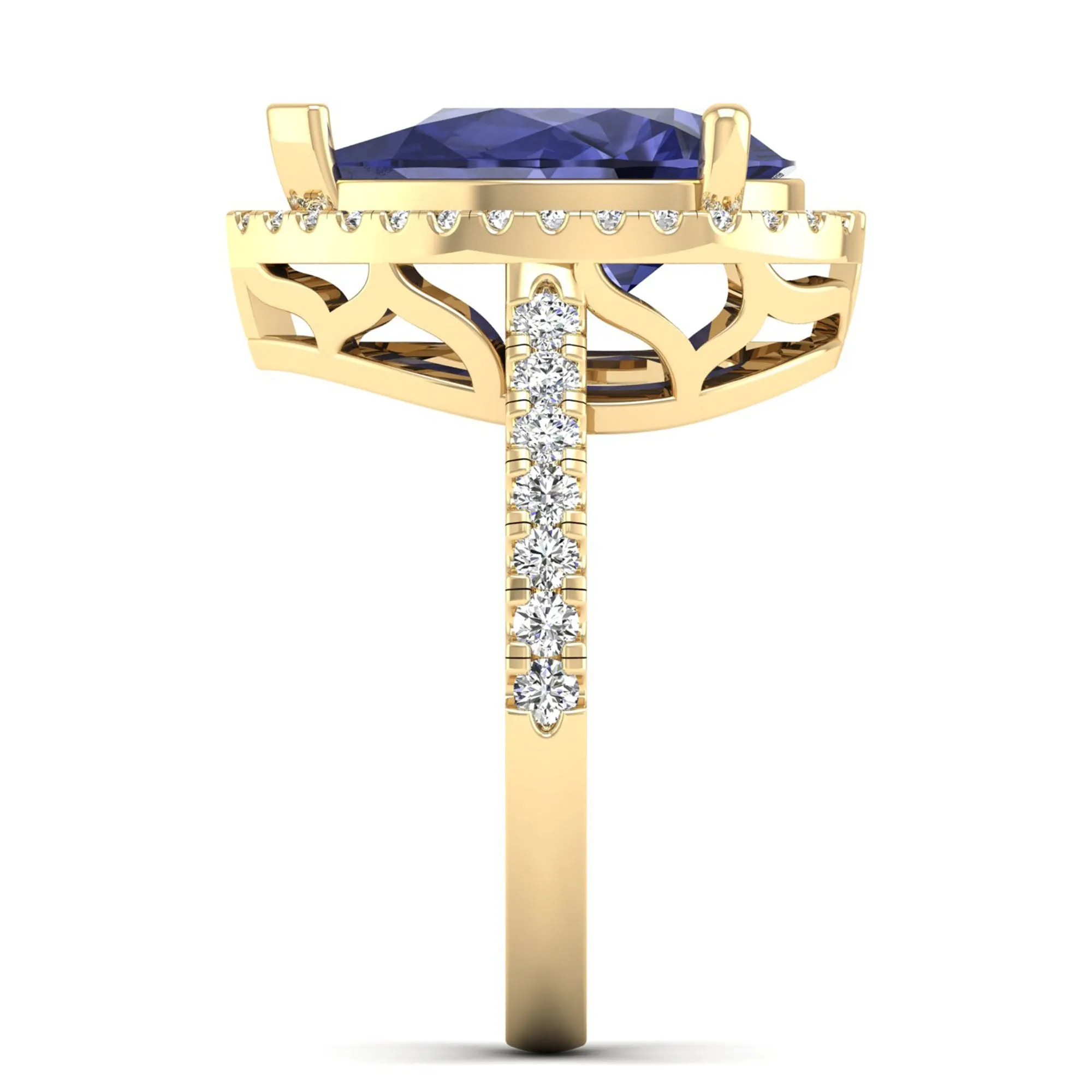 Teardrop Pear Tanzanite and Diamond Ring