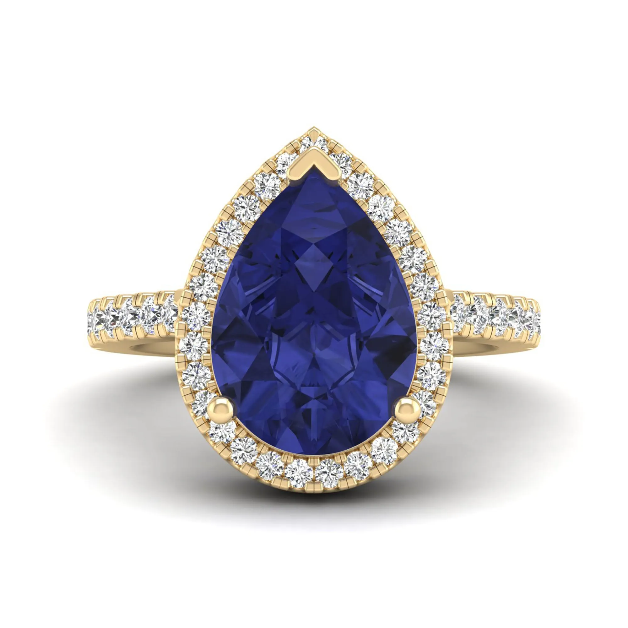 Teardrop Pear Tanzanite and Diamond Ring
