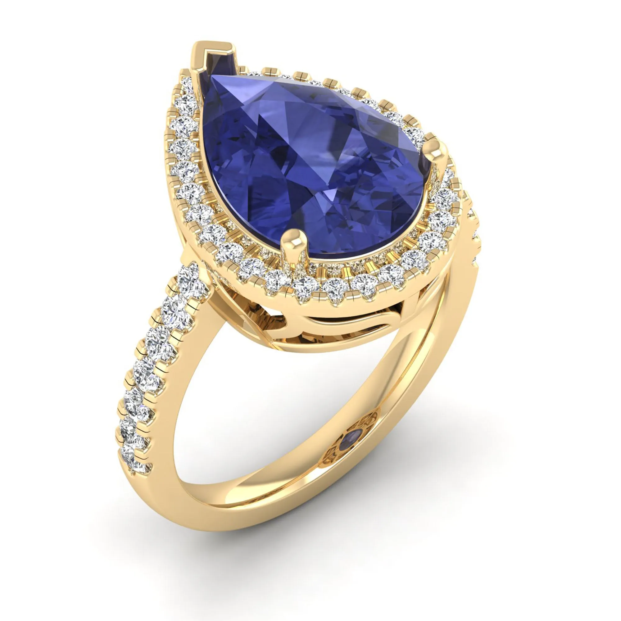 Teardrop Pear Tanzanite and Diamond Ring