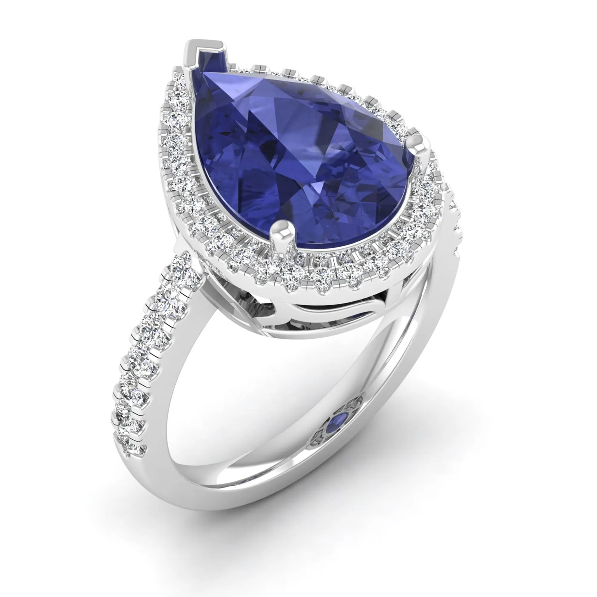 Teardrop Pear Tanzanite and Diamond Ring