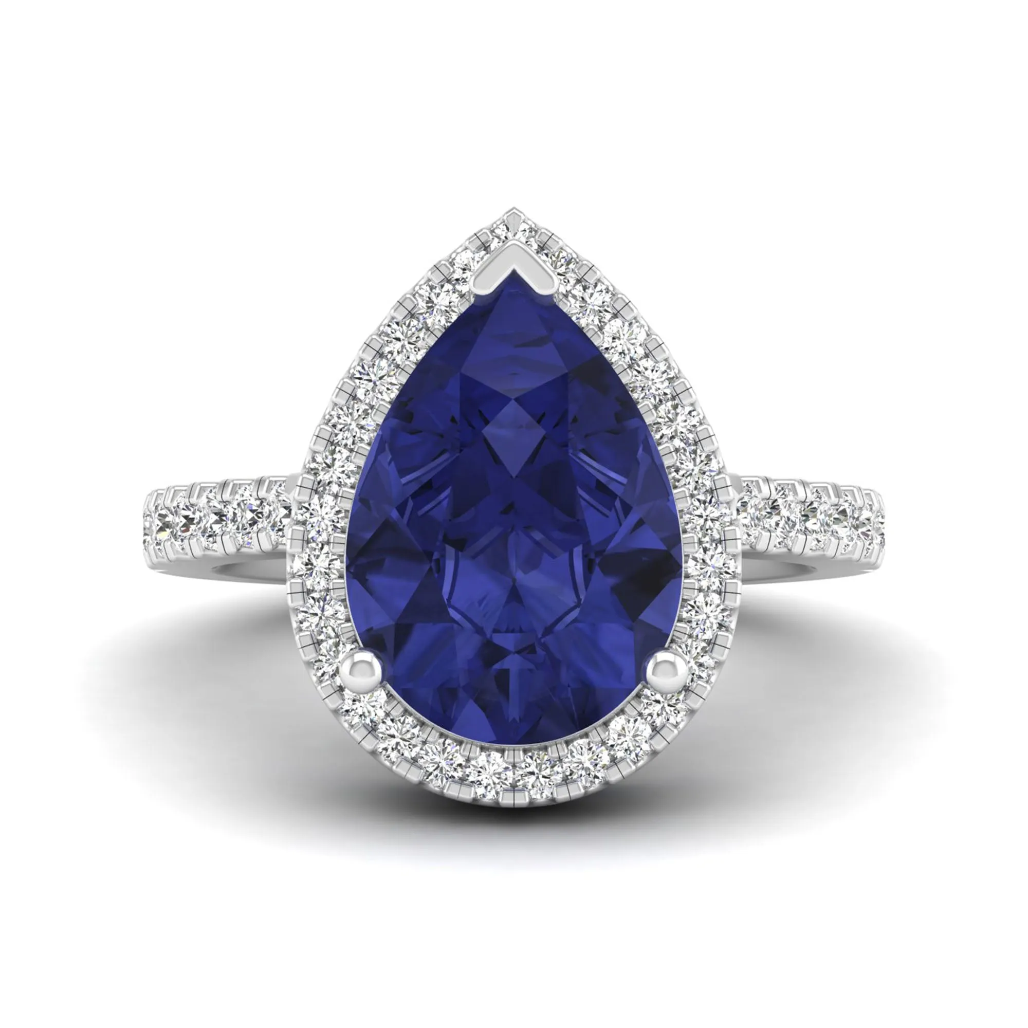 Teardrop Pear Tanzanite and Diamond Ring