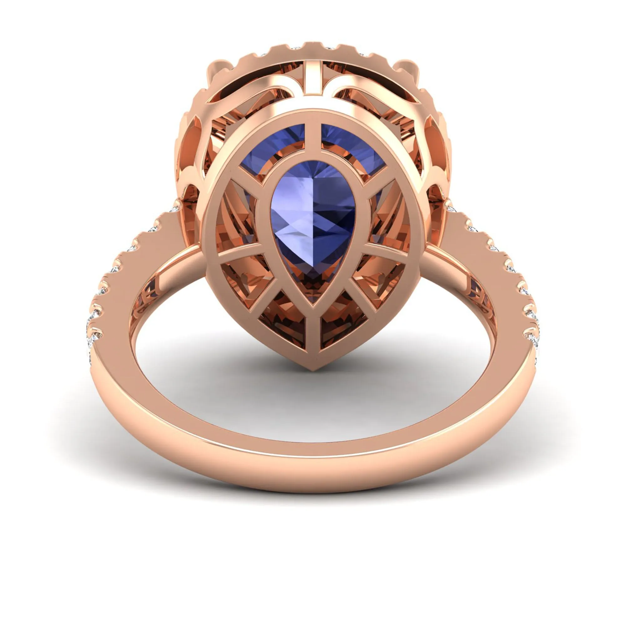 Teardrop Pear Tanzanite and Diamond Ring