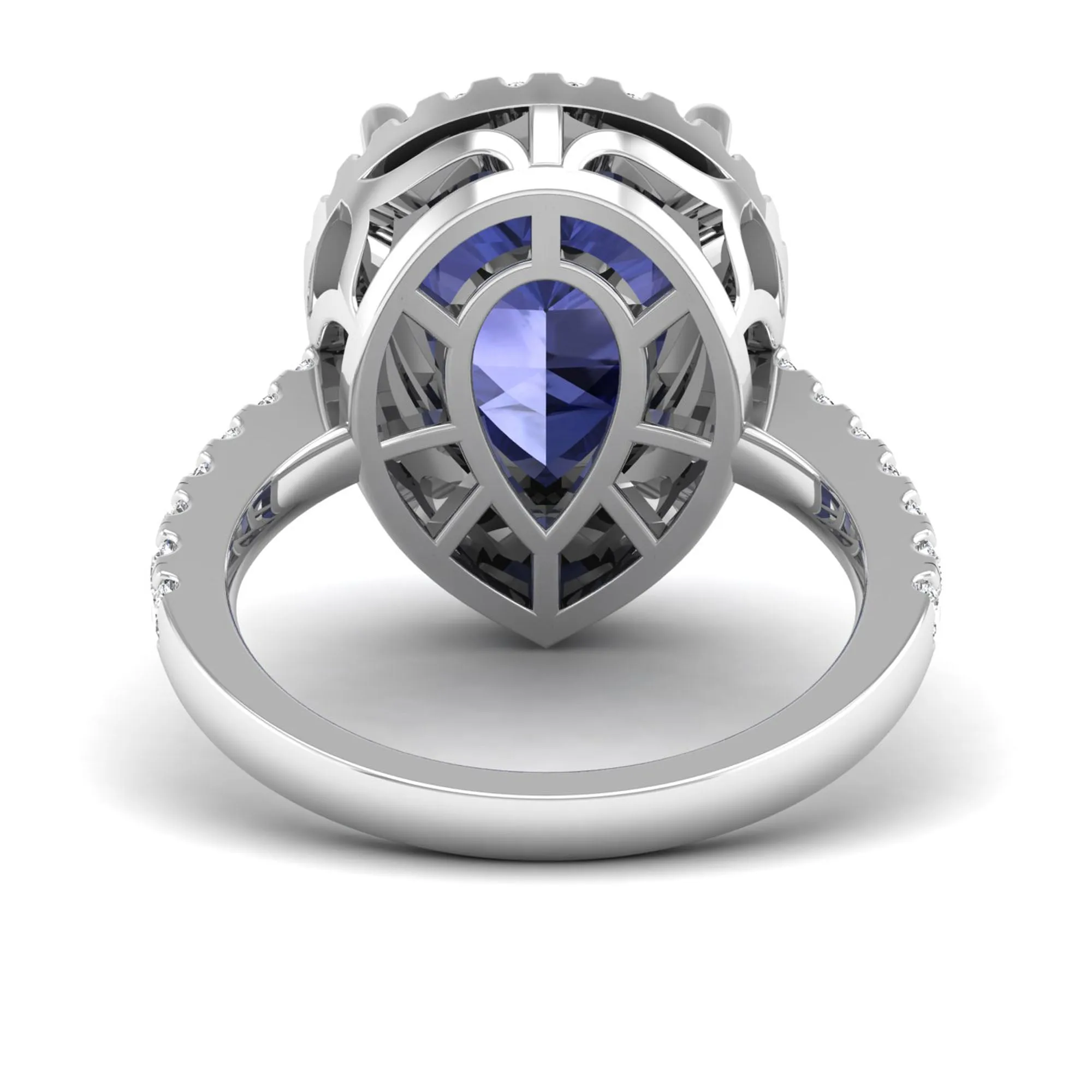 Teardrop Pear Tanzanite and Diamond Ring
