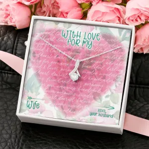 To My Wife Sparkling Necklace Gift with Message