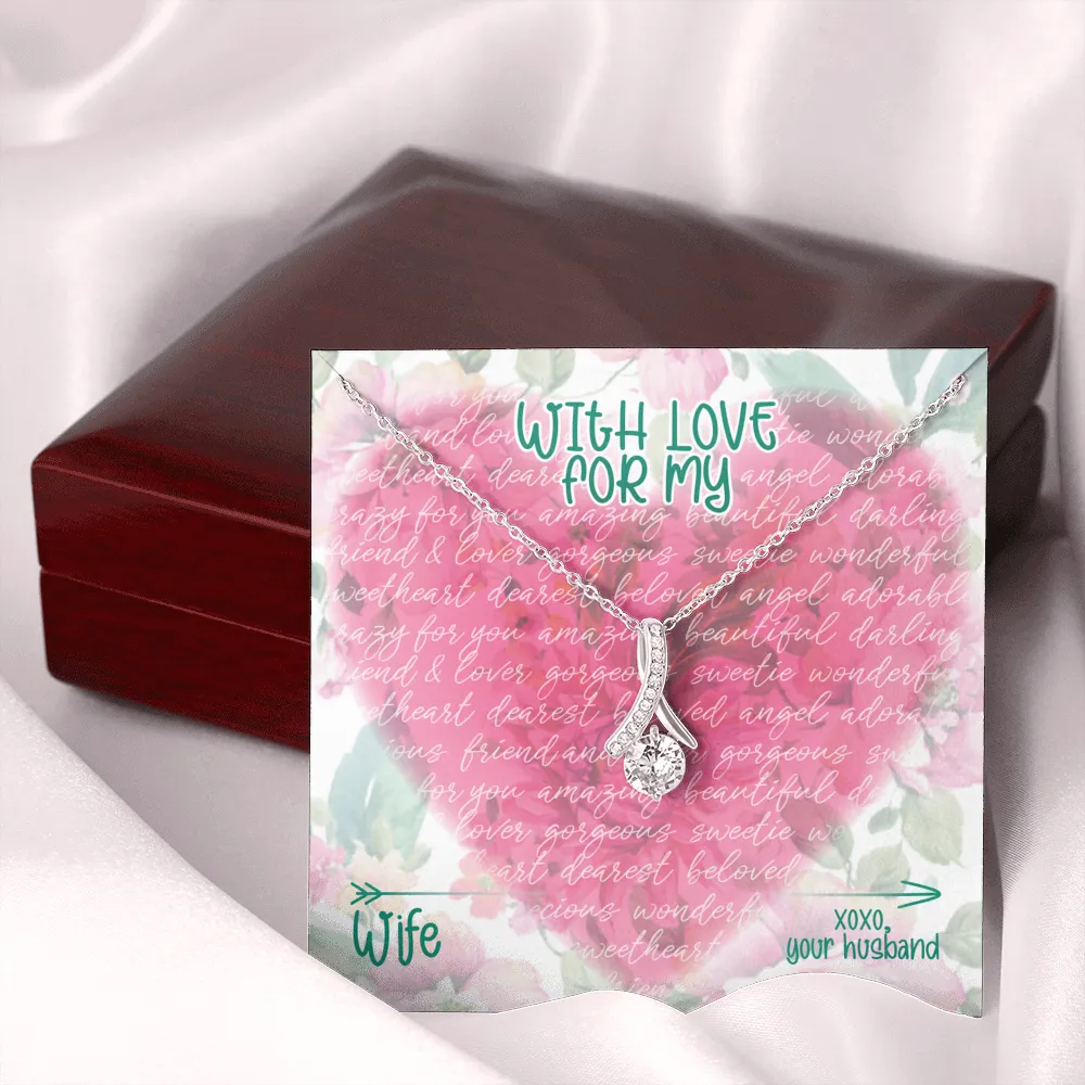 To My Wife Sparkling Necklace Gift with Message