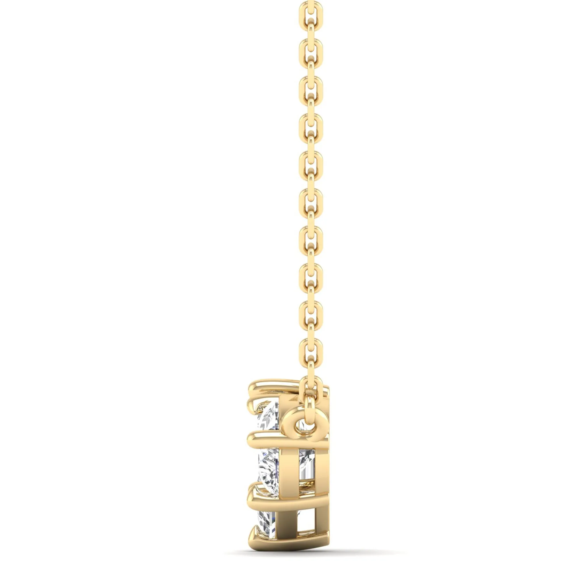 Toi et Moi Pear and Emerald Lab Diamond Necklace