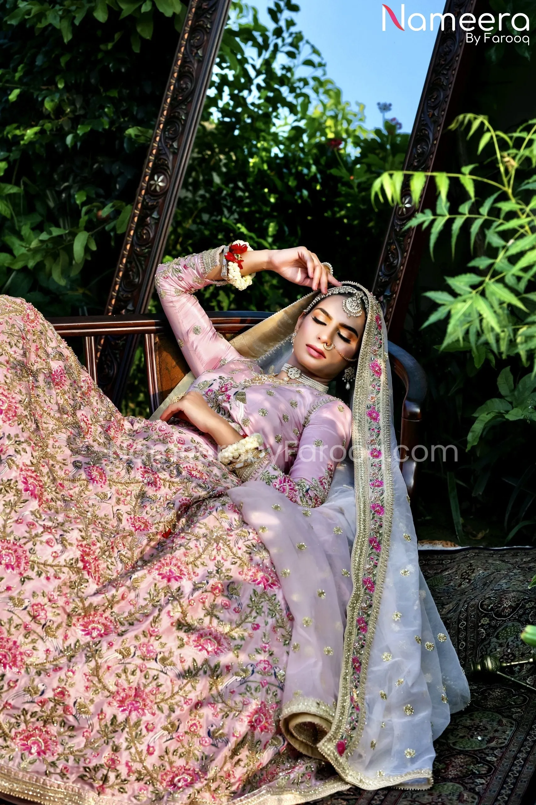 Traditional Pakistani Pink Bridal Lehenga Dress #BS603