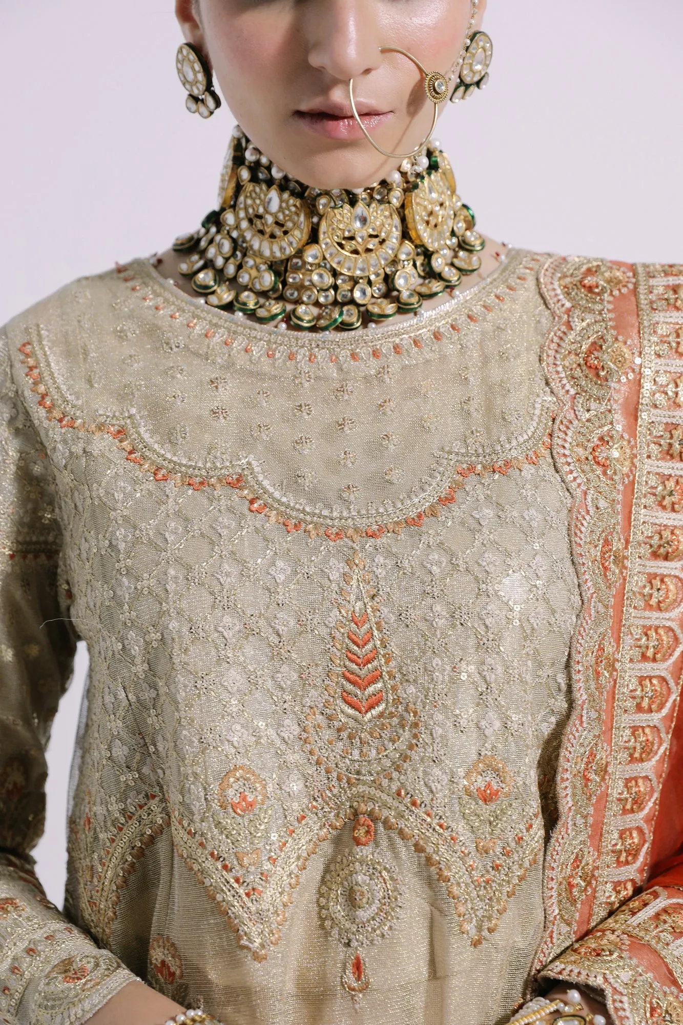 Traditional Rust Orange Sharara for Indian Bridal Wear
