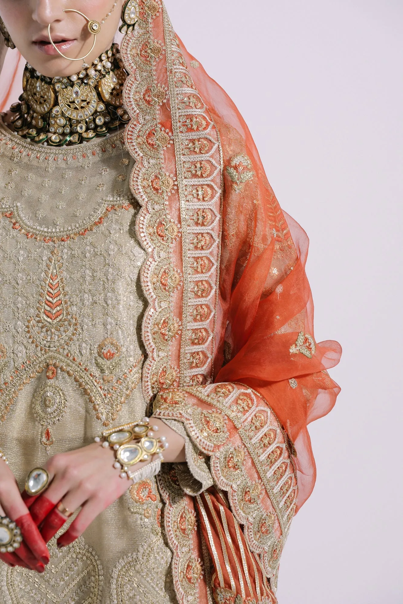 Traditional Rust Orange Sharara for Indian Bridal Wear