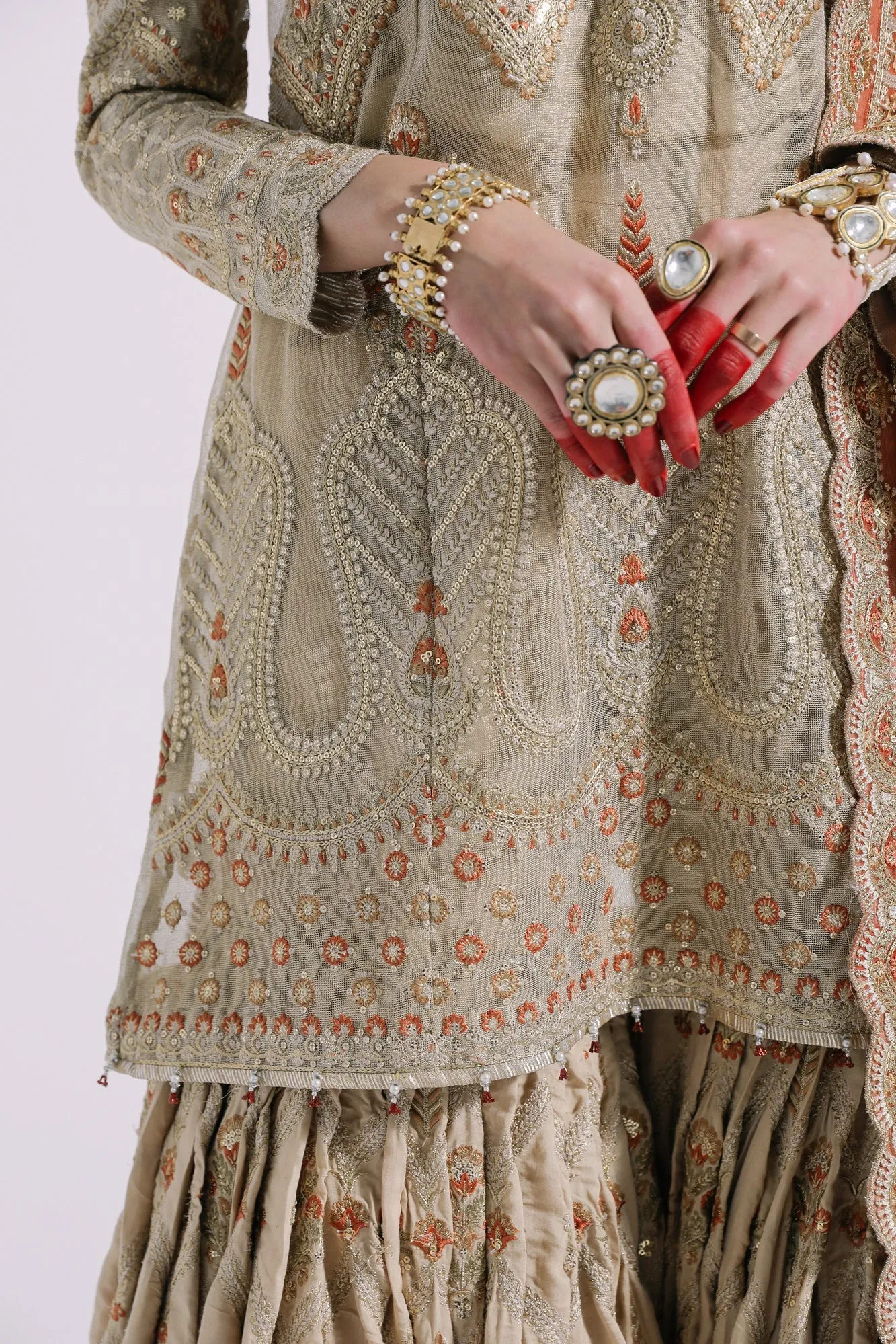 Traditional Rust Orange Sharara for Indian Bridal Wear