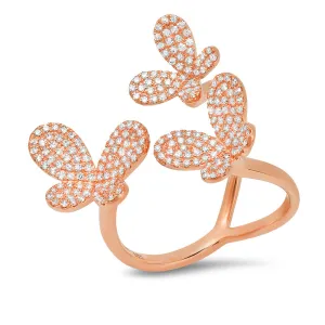 Tri Butterfly Open Branch Ring