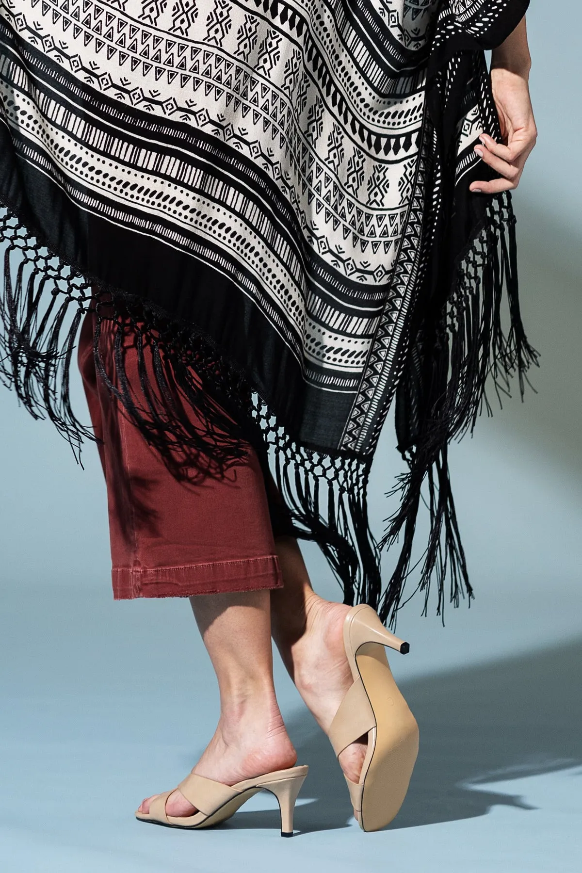 Tribal Fringe Flow Kimono