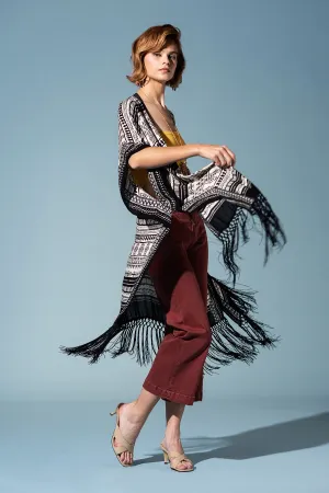 Tribal Fringe Flow Kimono