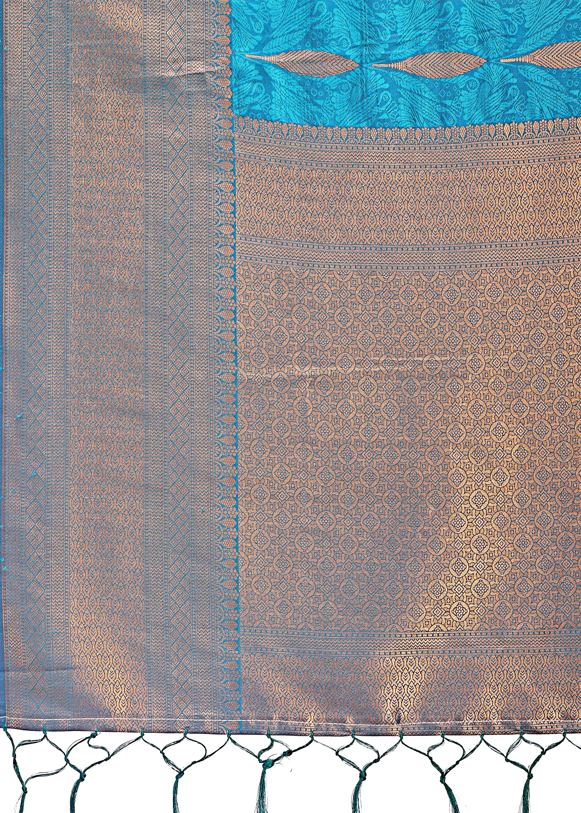 Turkish Blue Woven Banarasi Silk Saree
