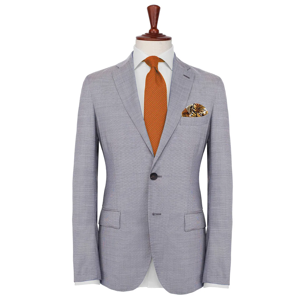 Tyger Tyger White Smoke Pocket Square