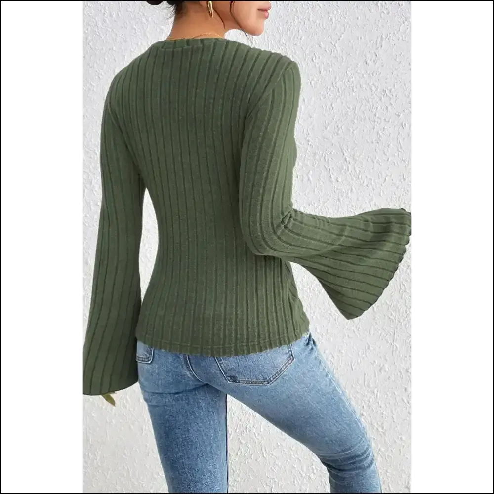 Vineyard Green Ribbed Bell Sleeve: Wine not Dress Like this ? 🍷 Needful Things