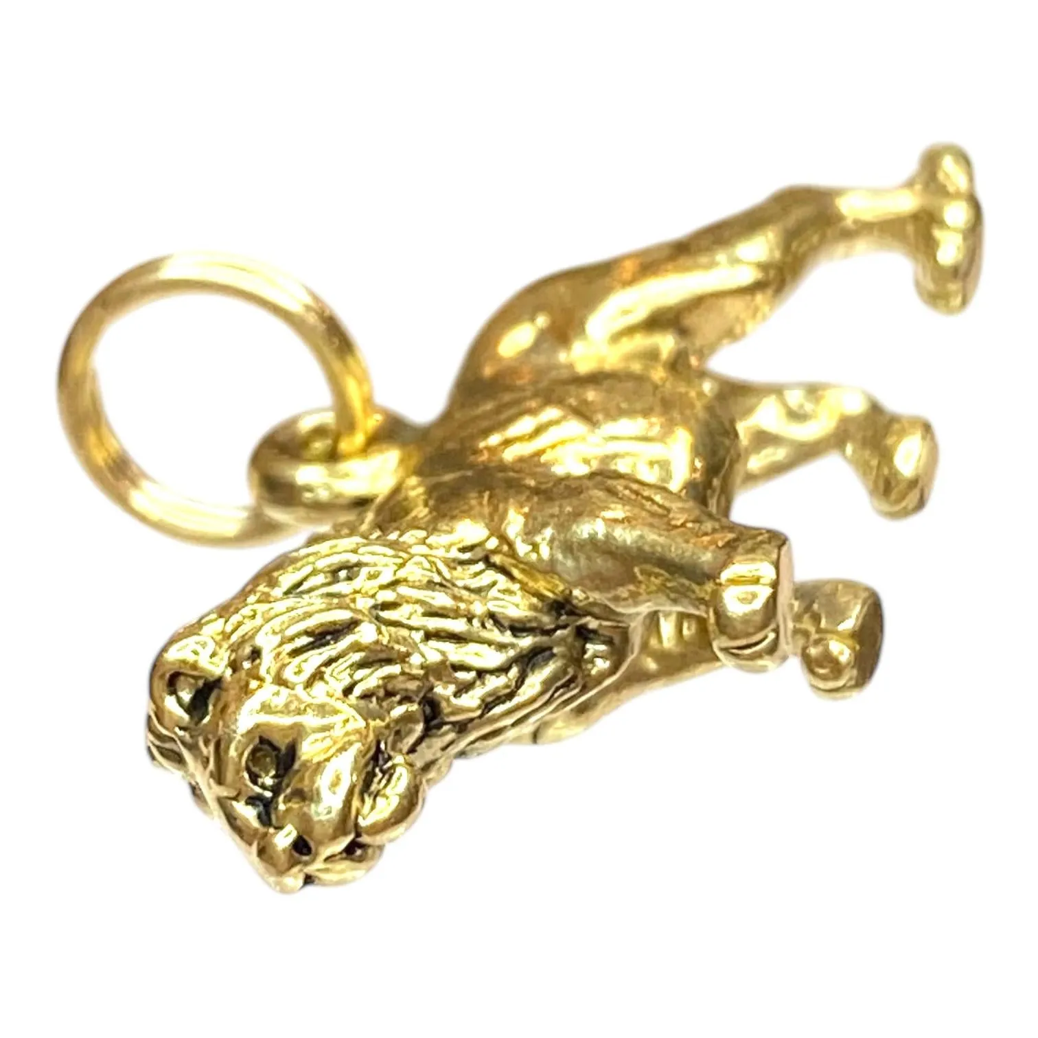 Vintage 14K Gold Lion Charm Pendant