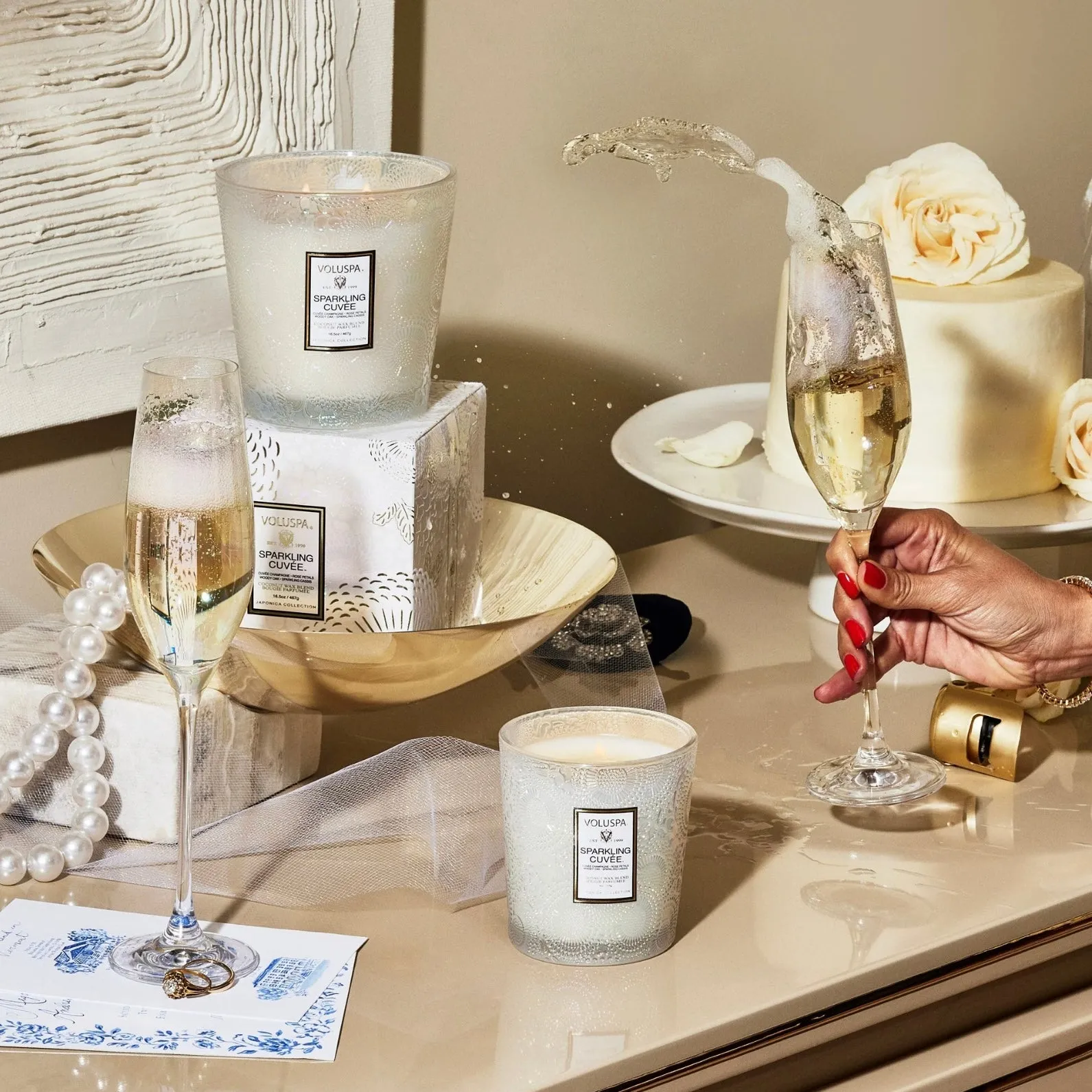 Voluspa Sparkling Cuvée 2 Wick Hearth Candle ~ 16.5 oz.