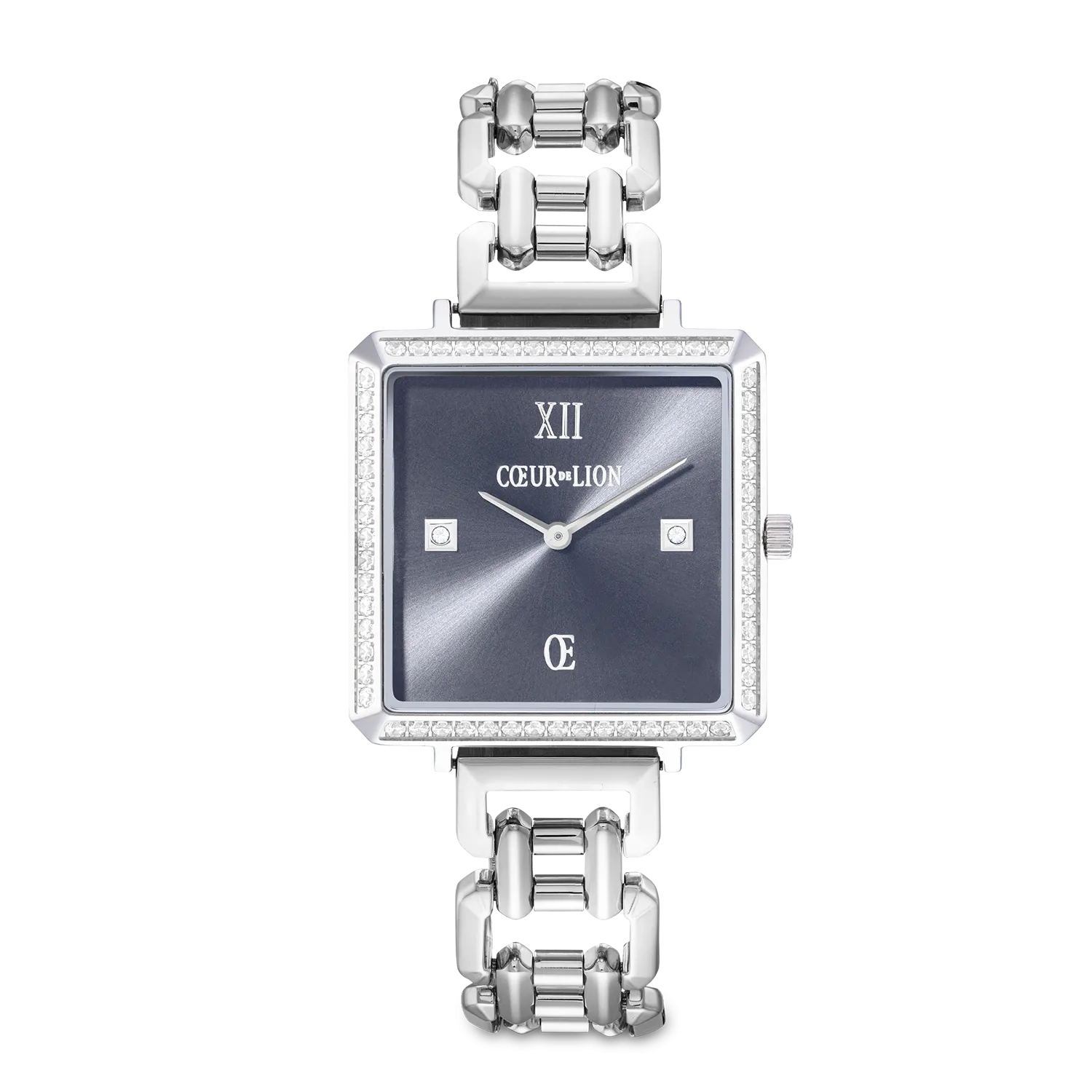 Watch Iconic Cube Sparkling Anthracite Attraction Statement Silver
