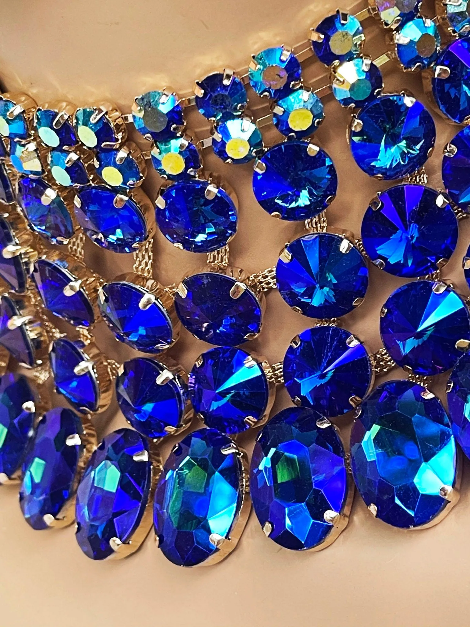 Wedding Chunky Crystal Bib Necklace Earrings Jewelry Set