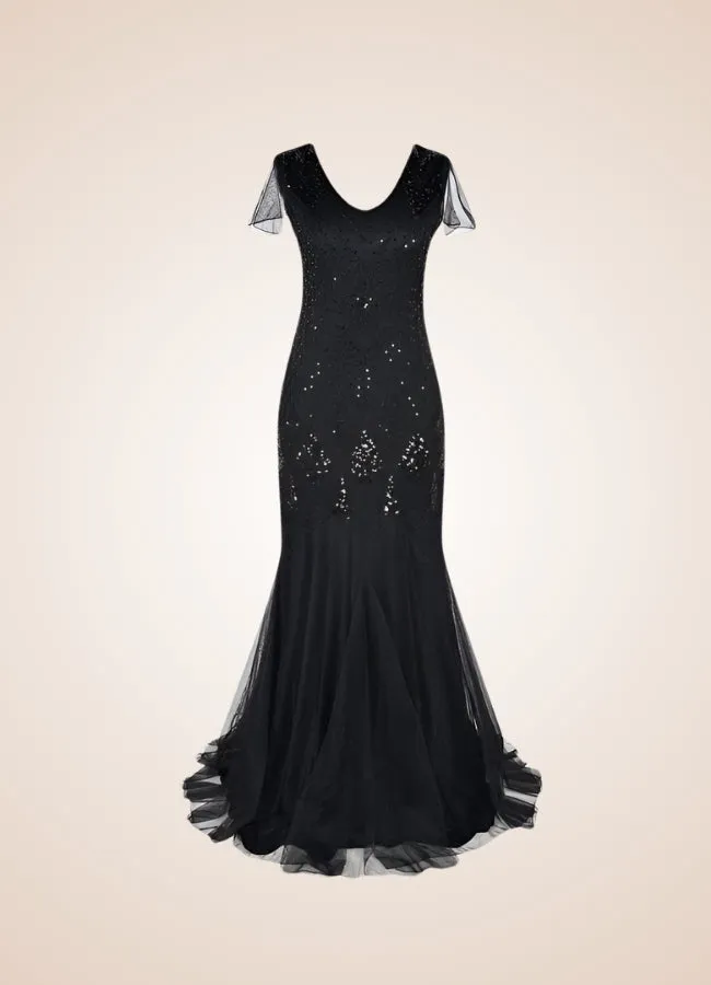 Women's Black Steampunk Long Dress