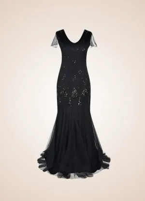 Women's Black Steampunk Long Dress