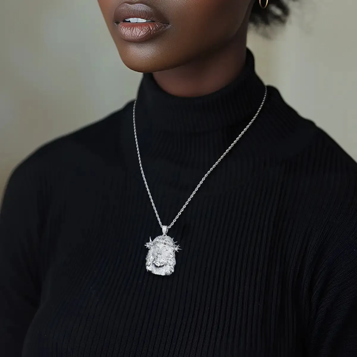 Women's Jesus Fully Piece Iced Pendant